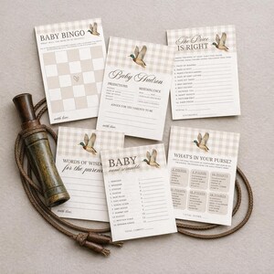 Mallard Baby Shower Invitation, Mallard Duck Baby Shower Invite, Gingham Duck Hunting invite, Duck Baby Shower Invite, Boy Hunting Duck 283 image 6