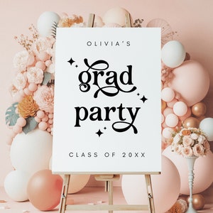 Graduation Welcome Sign Template, Editable Graduation Sign, Photo Graduation Poster, Graduate Decor, Senior, College Graduation Party |SARAH