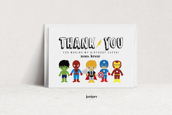 Ready To Write Childrens Thank You Cards - Superheroes Party - Pack Of 10 - View #5