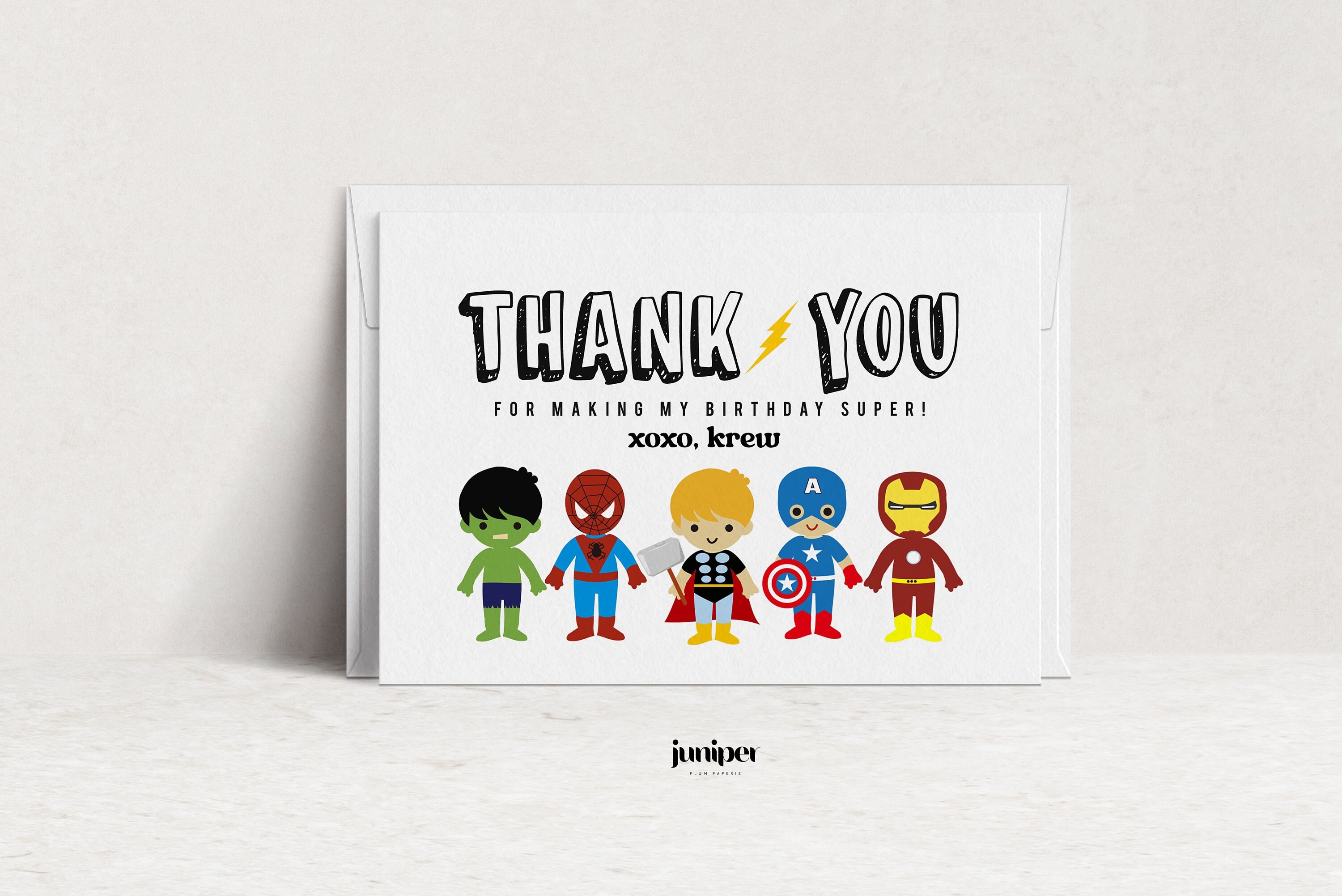 Ready To Write Childrens Thank You Cards - Superheroes Party - Pack Of 10 - View #13
