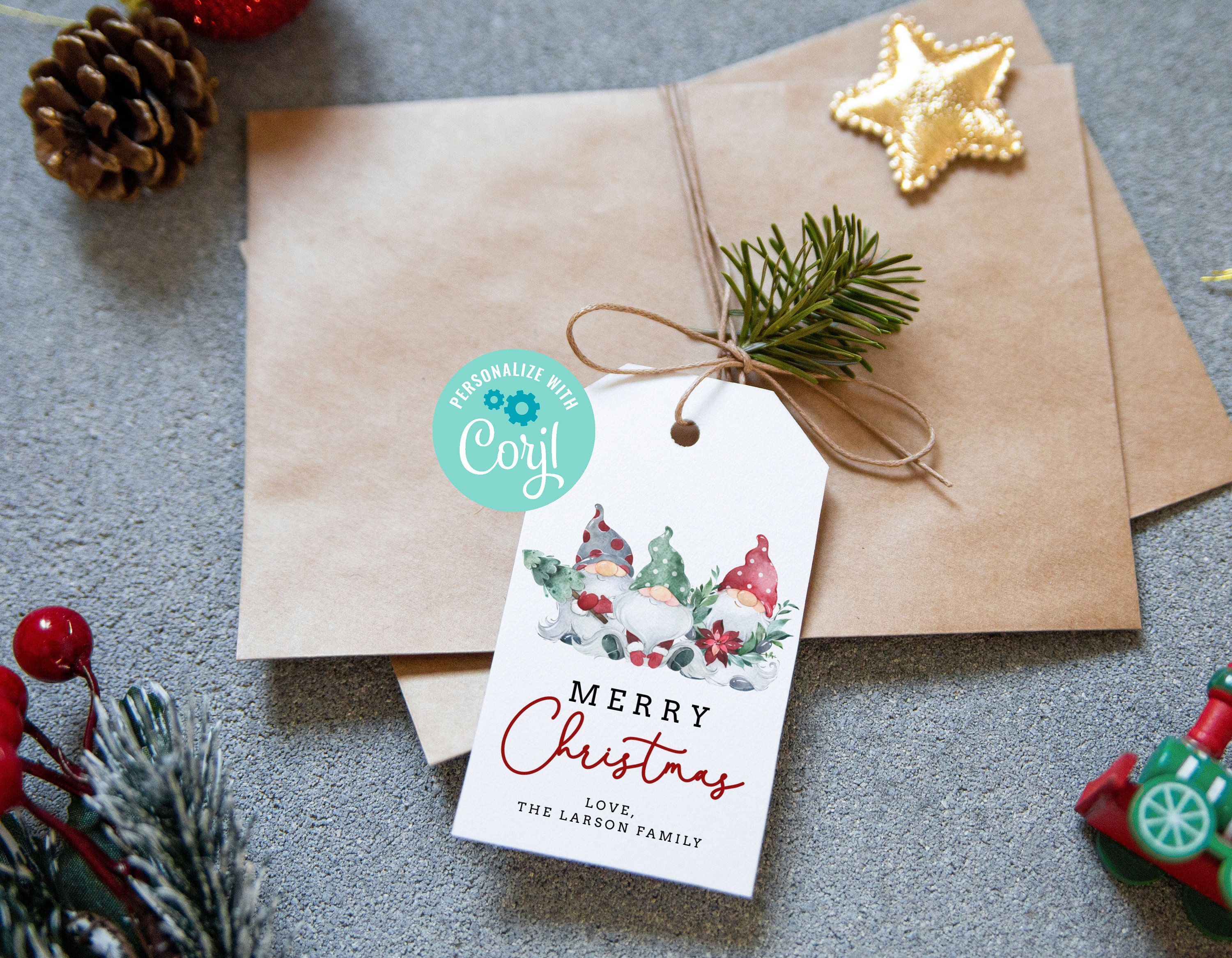 Christmas Gnomes Tag Holiday Gnomes Gift Tag Gnome favor | Etsy