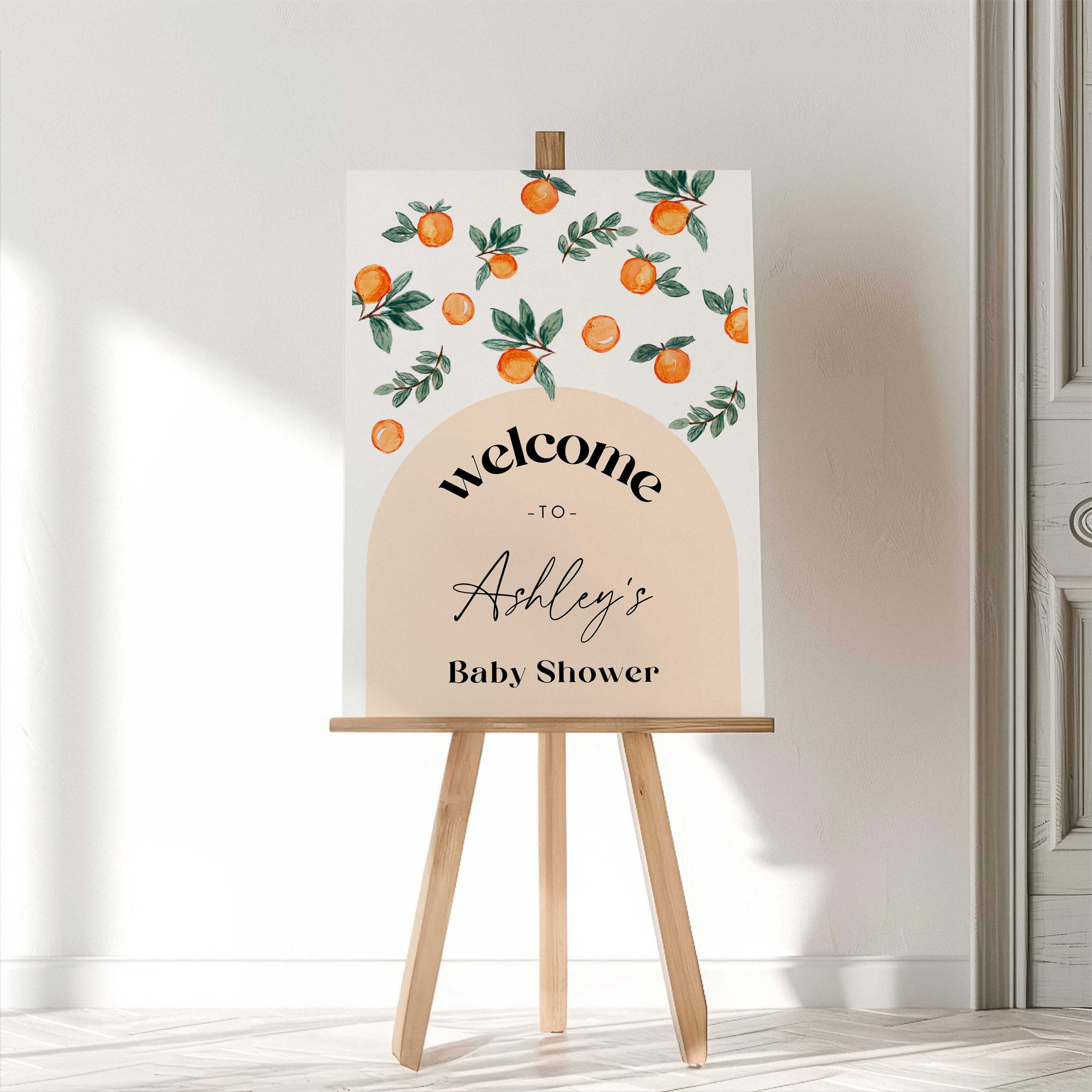 Nora Little Cutie Welcome Sign Template, Editable A Little Cutie Is On The Way Welcome, Cutie Baby Shower Decor, Girl Baby Shower