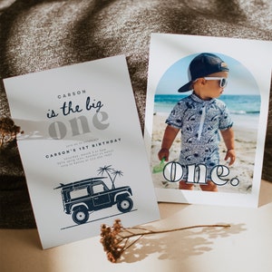 Boho The Big ONE Thank You Gift Tag Template, Boy First Birthday Surf Favor Tag Editable Digital Template INSTANT DOWNLOAD image 5