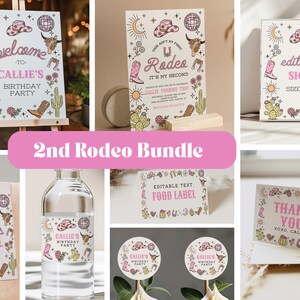 My Second Rodeo Labels Editable My Second Rodeo Invitation Cowgirl Birthday Invite Wild West ...