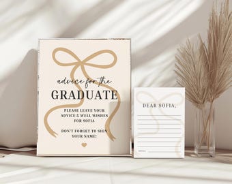 Graduation Advice Card & Sign Canva Template (Digital Download) 83
