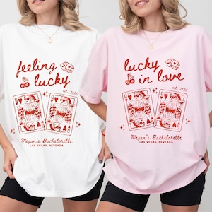 Las Vegas Bachelorette Logo Design, Feeling Lucky Las Vegas Bachelorette Shirts Template, Editable Bachelorette Favor Logo, Lucky In Love