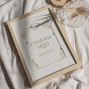 Modèle minimaliste de signe de remise des diplômes, modèle de signe de fête de remise des diplômes de fleurs sauvages, signe de bienvenue photo de remise des diplômes bohème 707