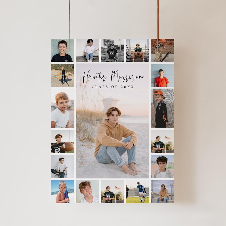 Modern Photo Graduation Invitation Template, Editable Color Grad Party Invite, Senior Boy Graduation Invite, Photo Grad Announcement G5 image 19