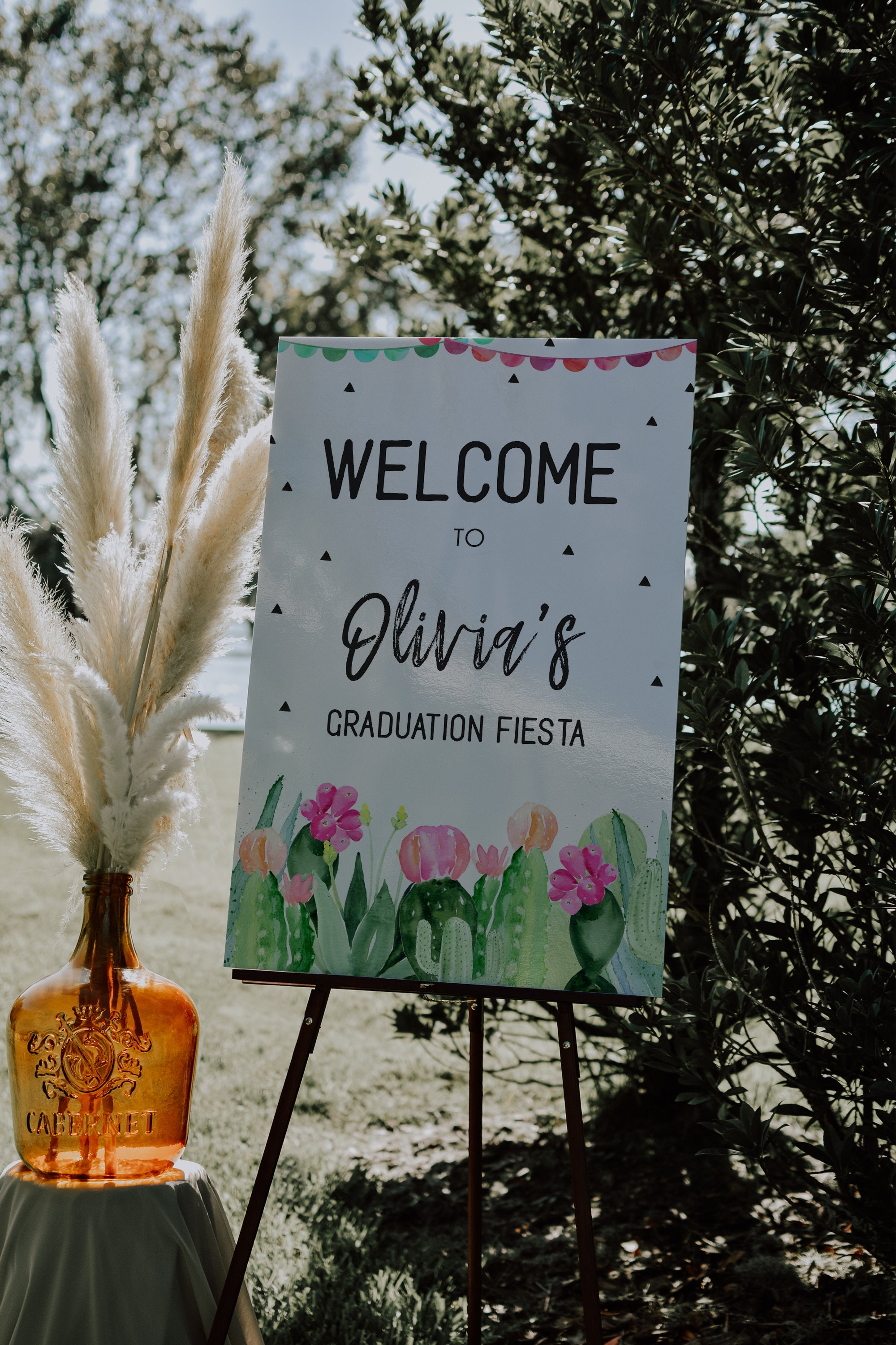 Graduating Cactus Fiesta Graduation Welcome Sign, Cactus Welcome Sign, Graduation Party ...