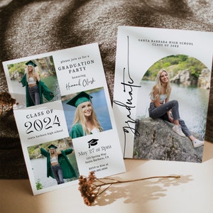 Graduation Invitation Template, Senior Graduate Announcement Template, Modern Graduation Announcement, Graduation Party Canva Template