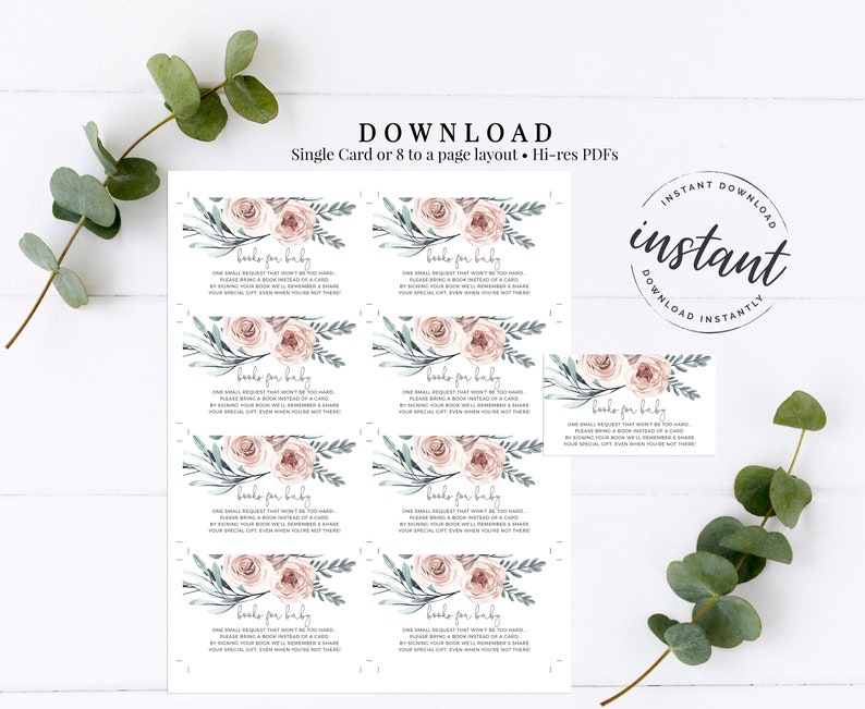 Floral baby shower baby shower game card Diaper Raffle baby shower addon card Boho Rose Floral Diaper Raffle card AD-50 diaper ticket