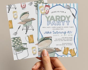 Backyard BBQ Party Invitation Template, Bbq Birthday Invite, Barbecue Party Template Outdoor Bbq Grill Party, Bbq Potluck Invite Template