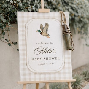 Mallard Baby Shower Invitation, Mallard Duck Baby Shower Invite, Gingham Duck Hunting invite, Duck Baby Shower Invite, Boy Hunting Duck 283 image 7