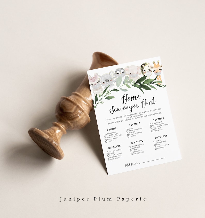 Virtual Baby Shower Game Home Scavenger Hunt Game Zoom Baby Etsy