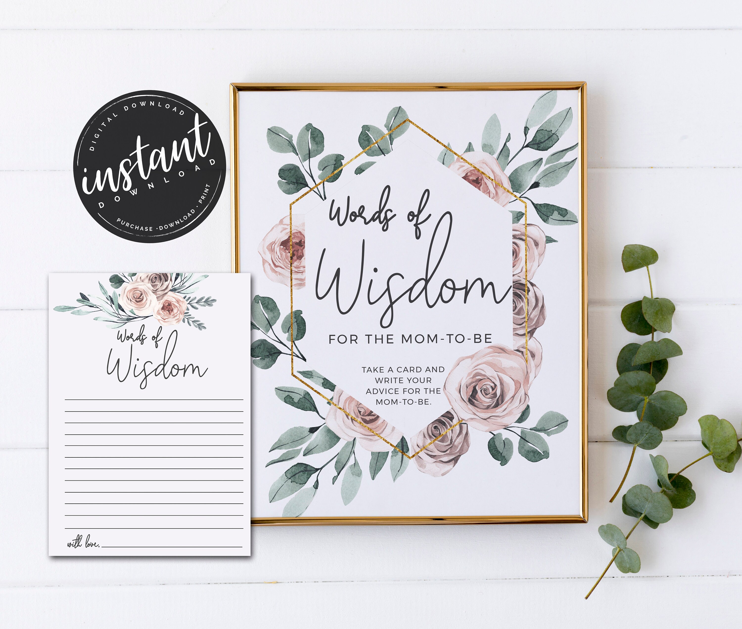 Advice for Mom-to-be Boho Rose Baby Shower Game Printable - Etsy