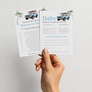 Invitación "Bebé a bordo", invitación para baby shower de playa, invitación para baby shower de surf, baby shower de verano, plantilla editable de Canva imagen 9