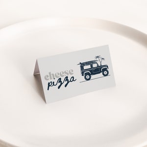 Boho The Big ONE Food Tent Card Template,  Boy First Birthday Surf Birthday Editable Digital Template INSTANT DOWNLOAD