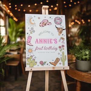 Editable My First Rodeo Invitation Boho Cowgirl Birthday Invite Wild ...