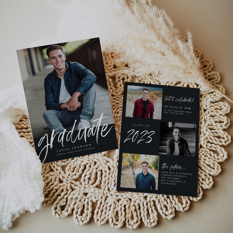 Graduation Invitation 2024 Template, Modern Graduation Announcement, Senior Graduation Party, Boys Graduation Party Invite, 707 image 7