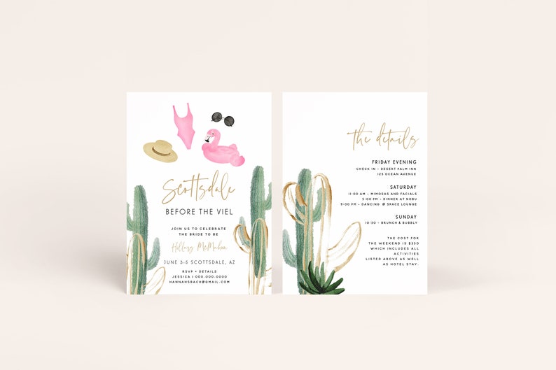 Desert Bachelorette Party, Scottsdale Before the Veil Bachelorette Party Invite Arizona Bachelorette Palm Springs Editable Template 174 image 2