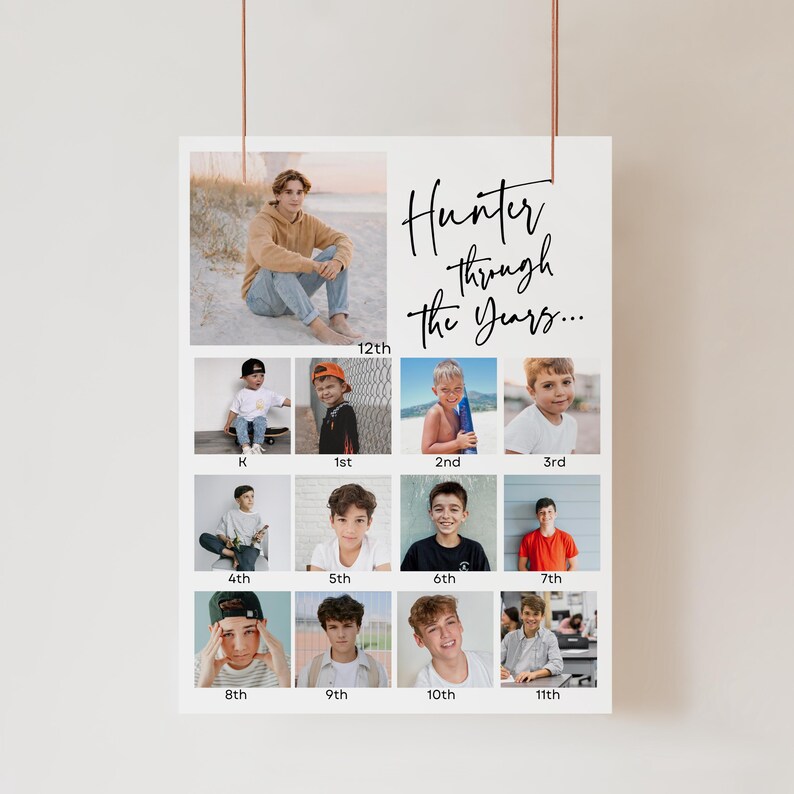 Modern Photo Graduation Invitation Template, Editable Color Grad Party Invite, Senior Boy Graduation Invite, Photo Grad Announcement G5 image 16