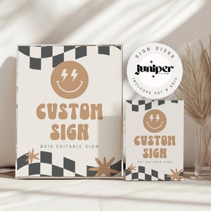 Two Cool Boy Birthday Invitation Boy 2nd Birthday Smile Face Retro Birthday Editable Digital Template INSTANT DOWNLOAD 58 image 8