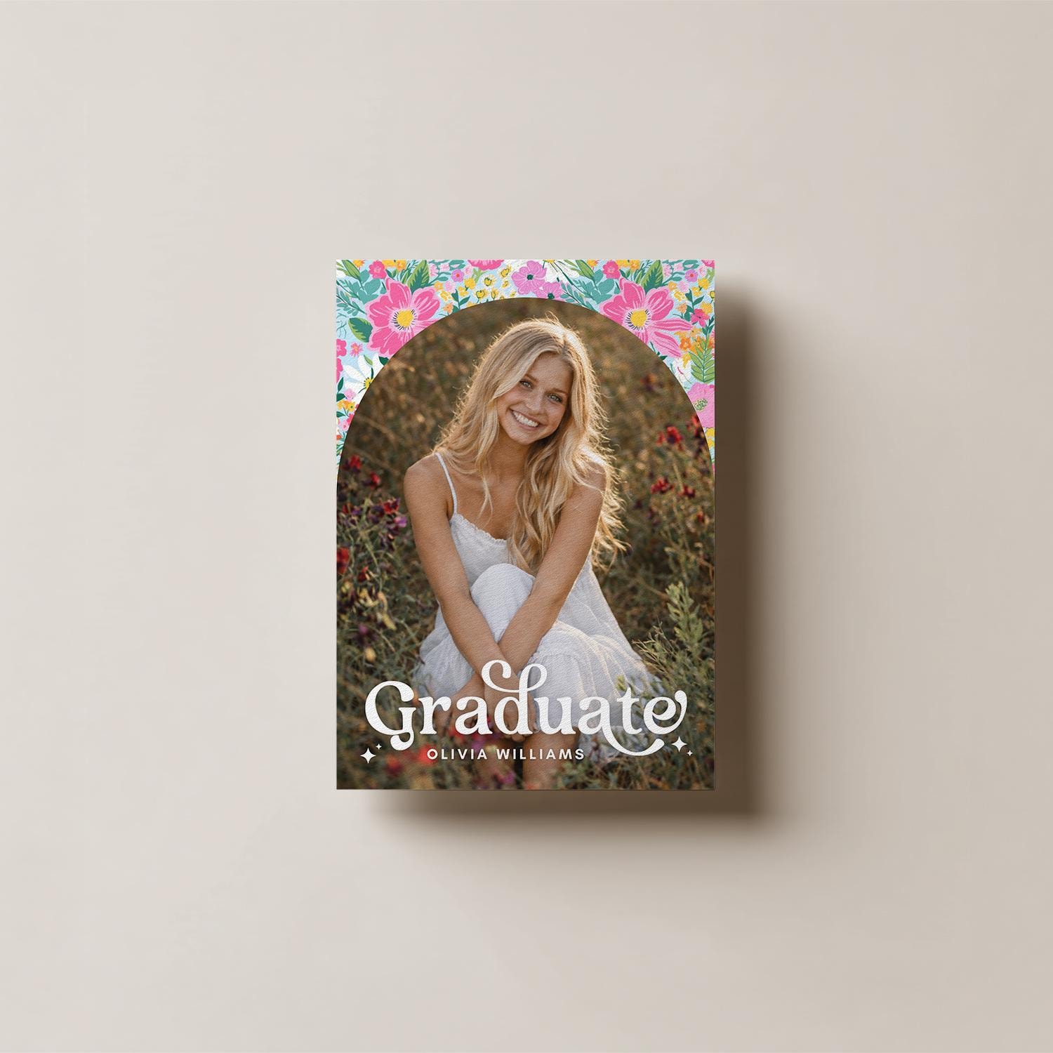 Pastel Ditsy Floral Graduation Invitation, Editable Floral Graduation ...