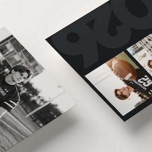 Modern Graduation Announcement Template, Editable Photo Grad Invite Canva, Senior Sports Graduation Card, Black Minimalist Graduation Invite image 2