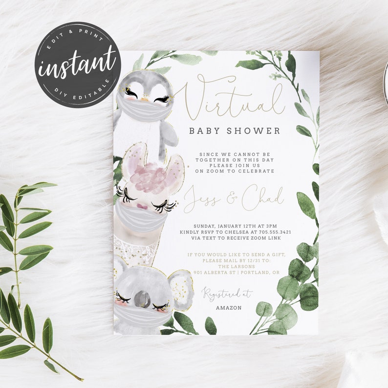 Virtual Baby Shower Game Home Scavenger Hunt Game Zoom Baby Etsy