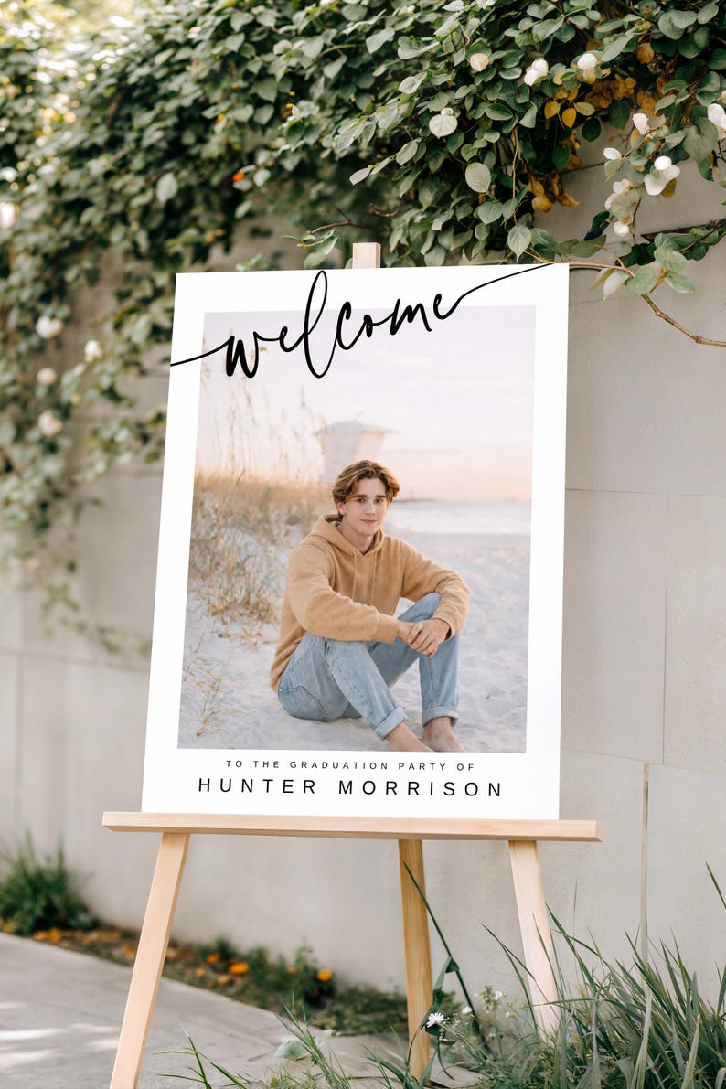 Modern Photo Graduation Invitation Template, Editable Color Grad Party Invite, Senior Boy Graduation Invite, Photo Grad Announcement G5 image 14