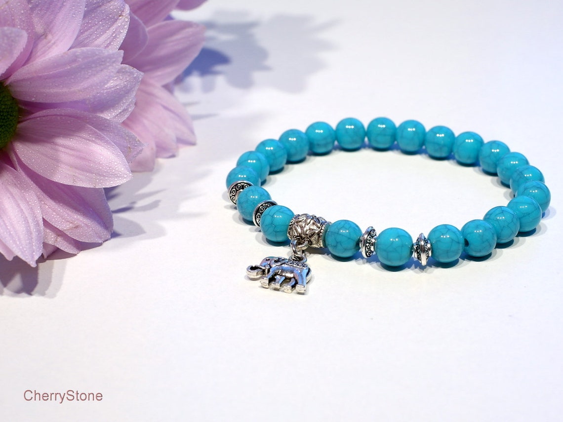 Turquoise Bracelet Stretch Turquoise bracelet Girl stretch Etsy