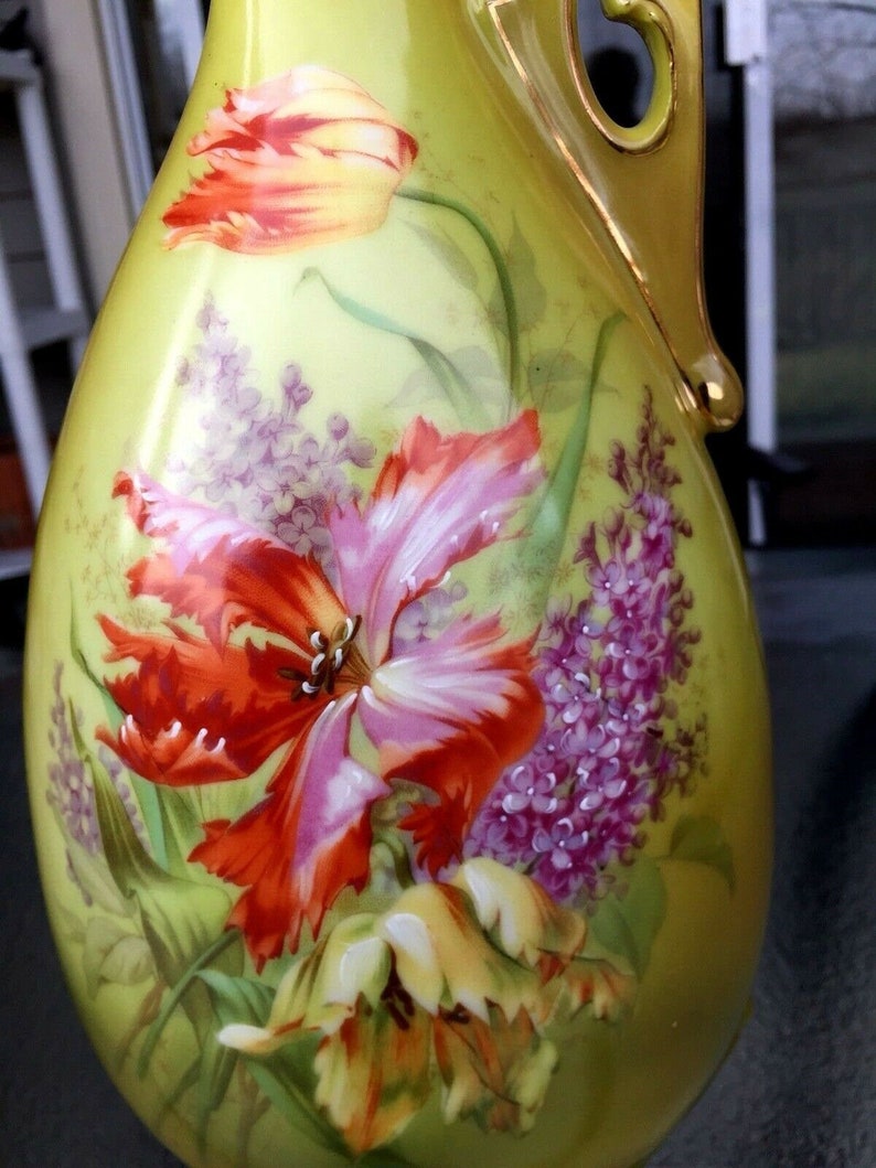 RH Royal Wettina Austria Porcelain Ewer Pitcher Handpainted Etsy