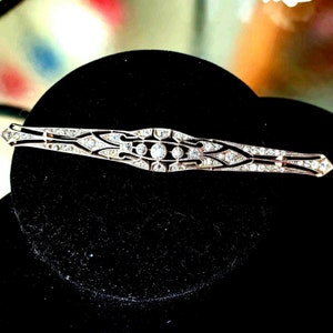 VTG Sterling Silver with Crystals Brooch