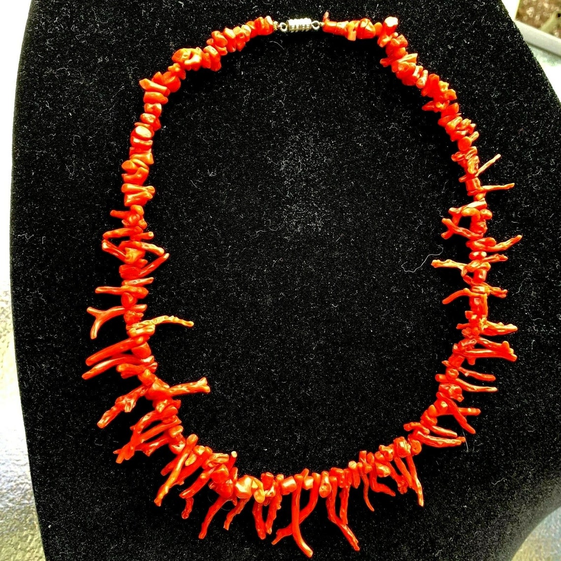 Genuine red Italian coral necklace 18'' Etsy