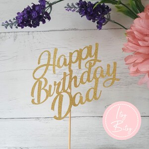 Alles Gute zum Geburtstag Papa Glitter Cake Topper - SINGLE / DOUBLE SIDED Vater, Pops, Hochzeit, Geburtstag, Taufe, Feiern Party Muttertag