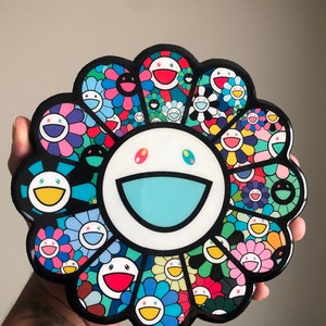 Takashi Murakami flower, Wall decor, Japanese art, Contemporary art, Pop art, Flower art, Anime art, Superflat