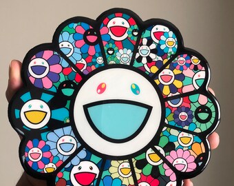 Takashi Murakami flower, Wall decor, Japanese art, Contemporary art, Pop art, Flower art, Anime art, Superflat