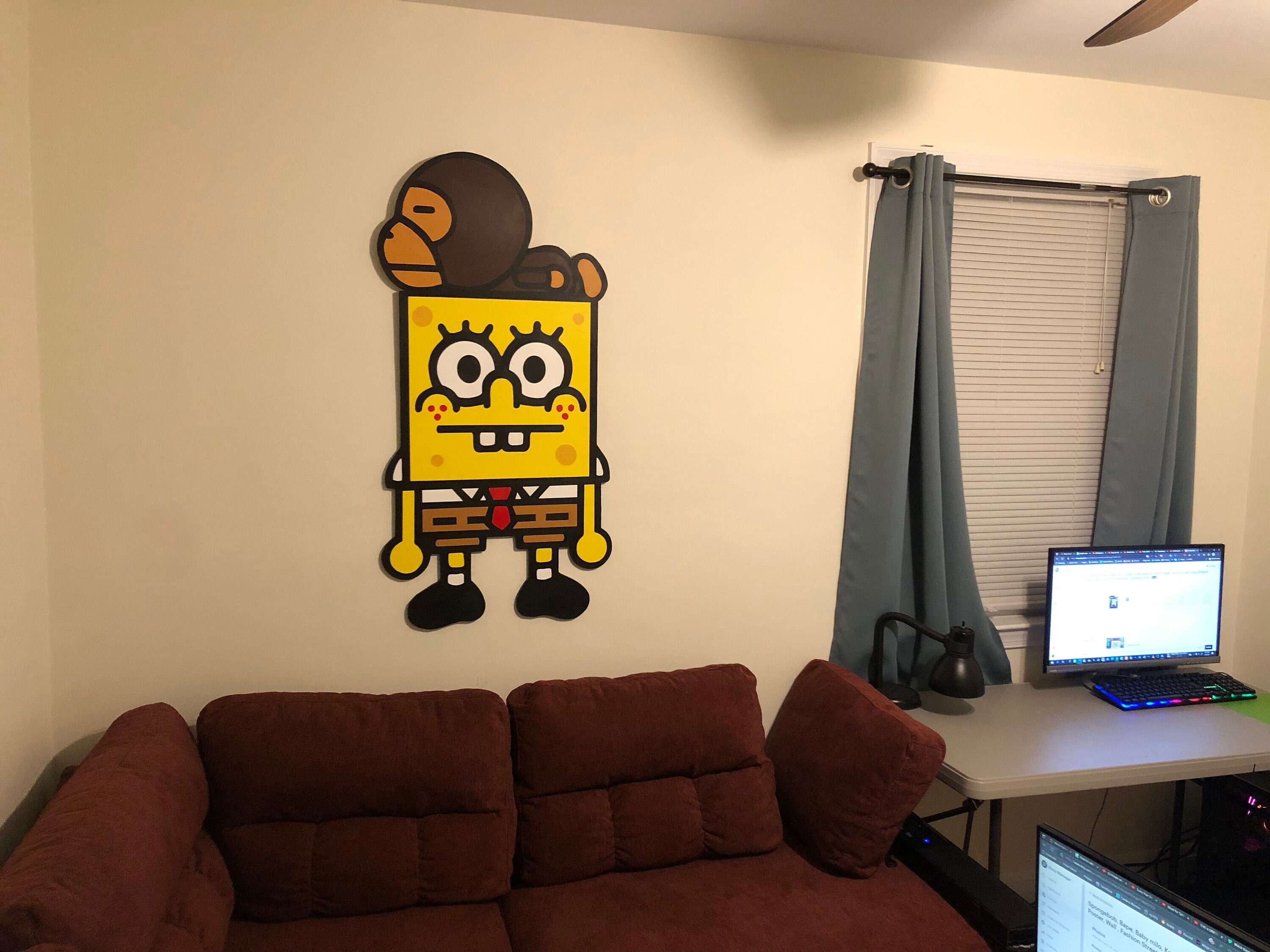 Spongebob Art Bape Baby Milo Hype Beast Art Decor Bape -  Norway