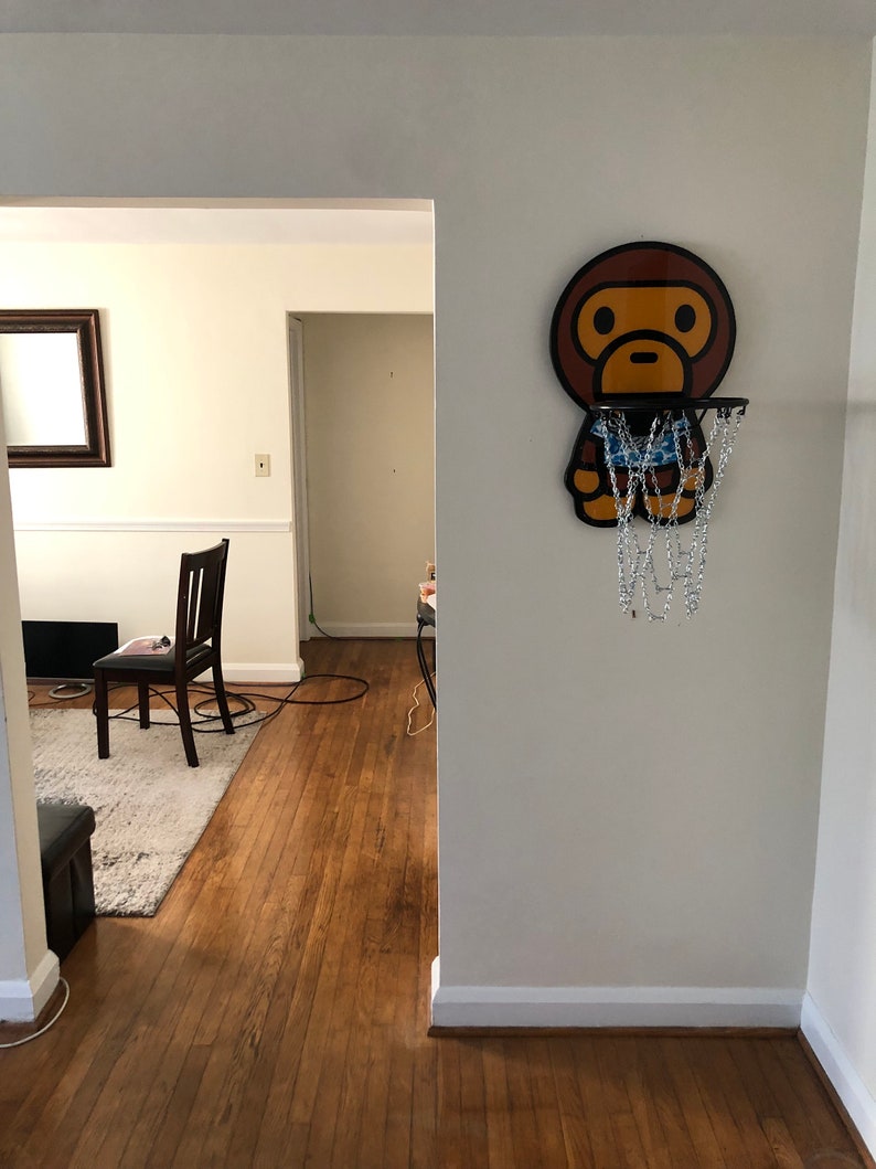 Baby Milo Basketball Hoop __ Bape ,wall Mount, Hype Beast Decor