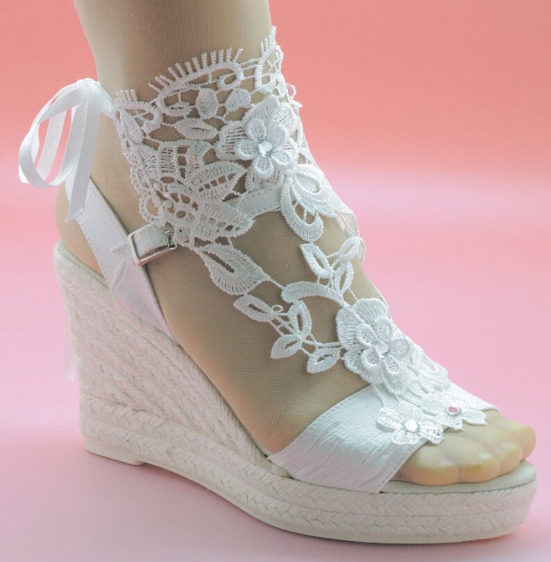 Boho wedding shoes lace wedding shoes bridal espadrilles