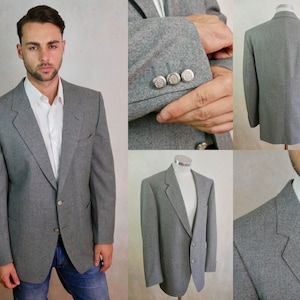 80er Vintage Grauer Blazer, Gr. 44