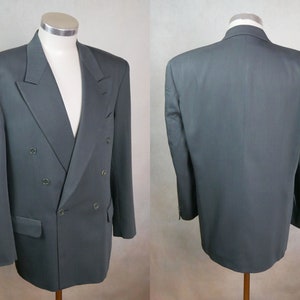 Double-Breasted Green Blazer with Peak Lapels, Size 42 US/UK