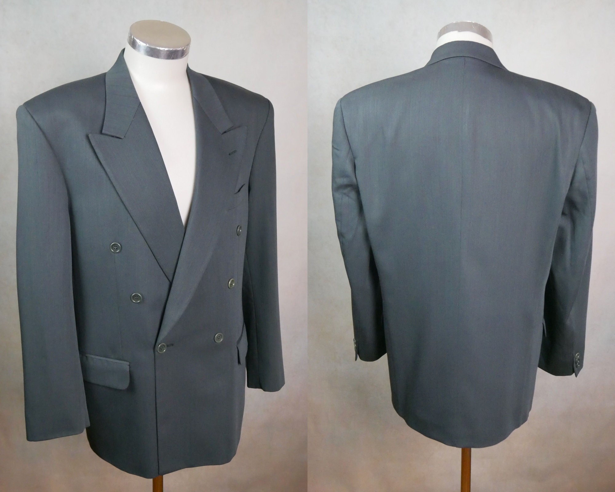 Curved Peak Lapel 3x6 Double Breasted Jacket - Brown