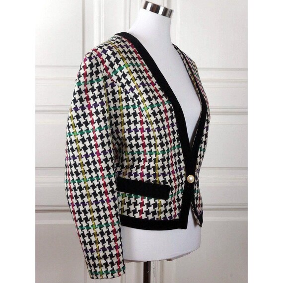 1980s Women's Blazer, German Vintage Black White … - image 6