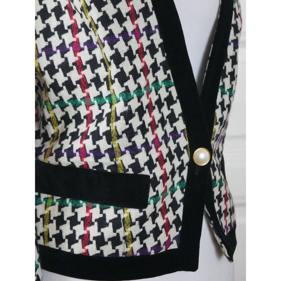 1980s Women's Blazer, German Vintage Black White … - image 7