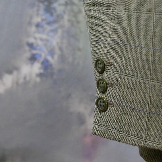 Green Blazer, Lightweight Wool Blend Double-Breas… - image 5