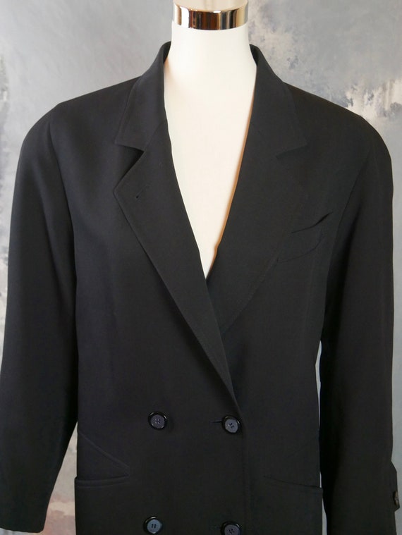 Navy Blue Double Breasted Blazer, 1990s European … - image 9