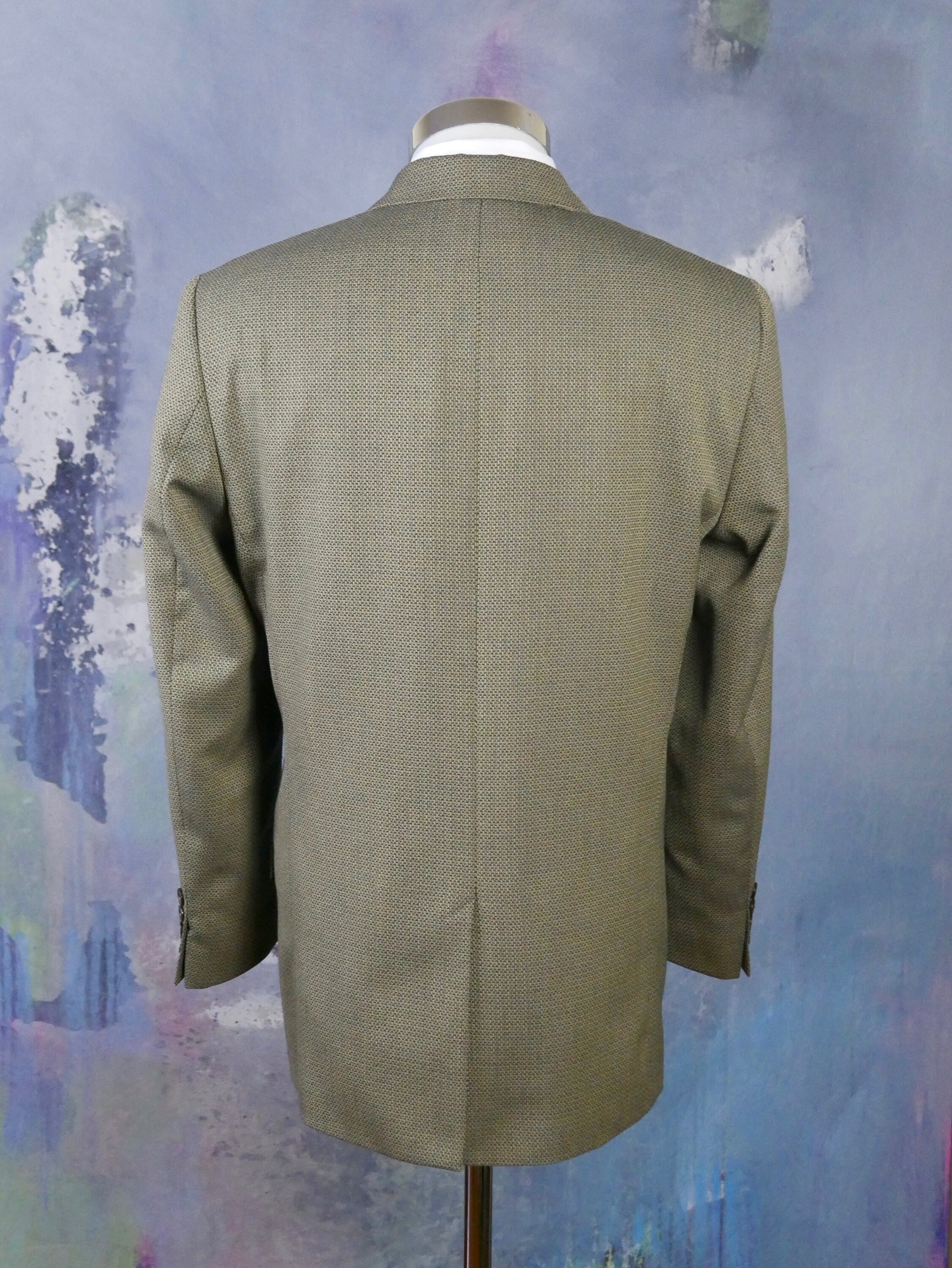 Blazer Vintage Homme Bamberger's En Tweed Multicolore, Taille 42 Long - Veste Sport Laine Bon état