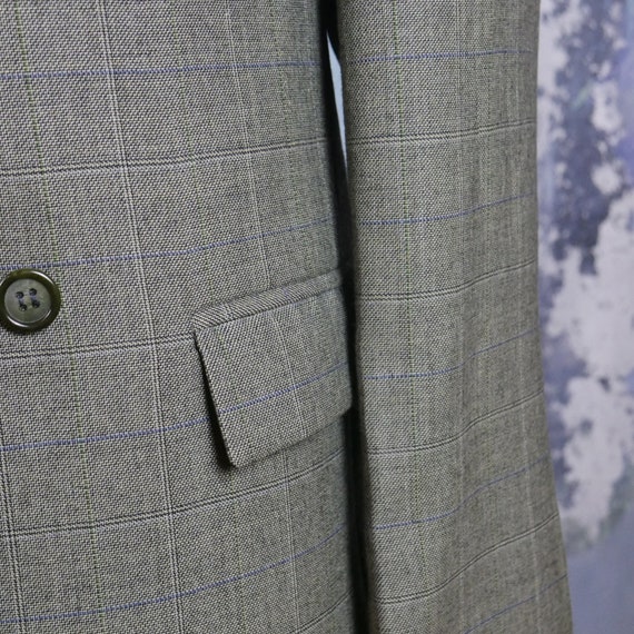 Green Blazer, Lightweight Wool Blend Double-Breas… - image 4