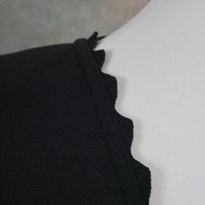 Black Cropped Blazer, 1990s European Vintage Cotton Linen Blend Edwardian Style Jacket, 90s Clothing Women image 3